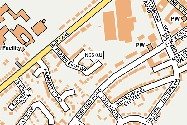 NG6 0JJ map - OS OpenMap – Local (Ordnance Survey)