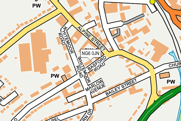 NG6 0JN map - OS OpenMap – Local (Ordnance Survey)