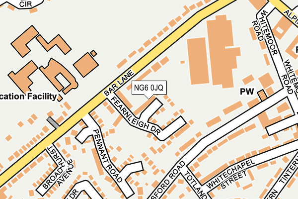 NG6 0JQ map - OS OpenMap – Local (Ordnance Survey)
