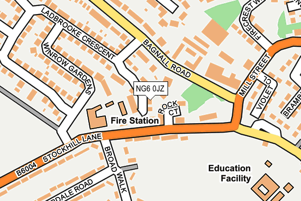 NG6 0JZ map - OS OpenMap – Local (Ordnance Survey)