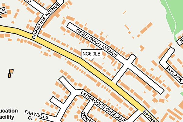 NG6 0LB map - OS OpenMap – Local (Ordnance Survey)