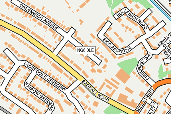 NG6 0LE map - OS OpenMap – Local (Ordnance Survey)