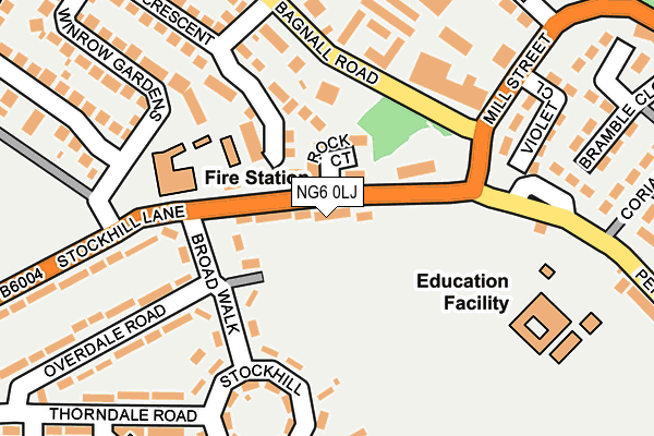 NG6 0LJ map - OS OpenMap – Local (Ordnance Survey)