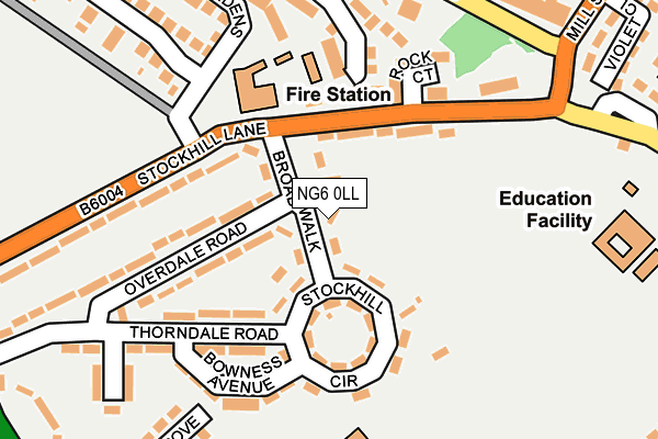 NG6 0LL map - OS OpenMap – Local (Ordnance Survey)