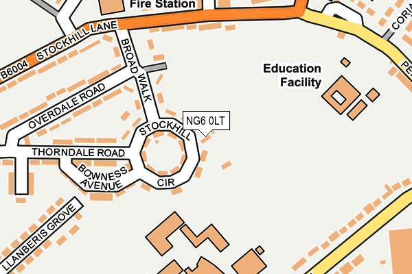 NG6 0LT map - OS OpenMap – Local (Ordnance Survey)