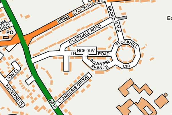 NG6 0LW map - OS OpenMap – Local (Ordnance Survey)