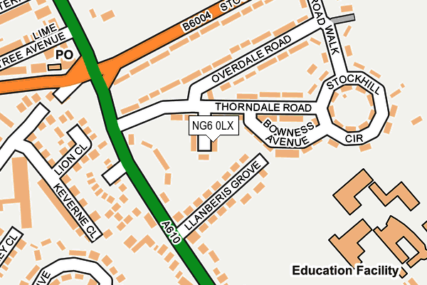 NG6 0LX map - OS OpenMap – Local (Ordnance Survey)