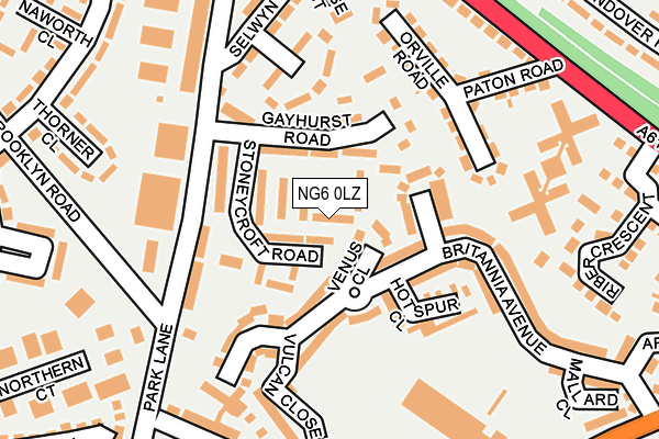 NG6 0LZ map - OS OpenMap – Local (Ordnance Survey)