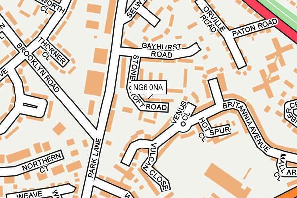 NG6 0NA map - OS OpenMap – Local (Ordnance Survey)