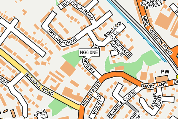 NG6 0NE map - OS OpenMap – Local (Ordnance Survey)
