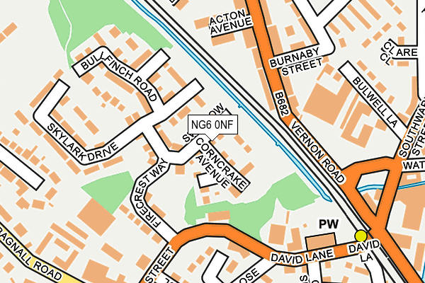 NG6 0NF map - OS OpenMap – Local (Ordnance Survey)