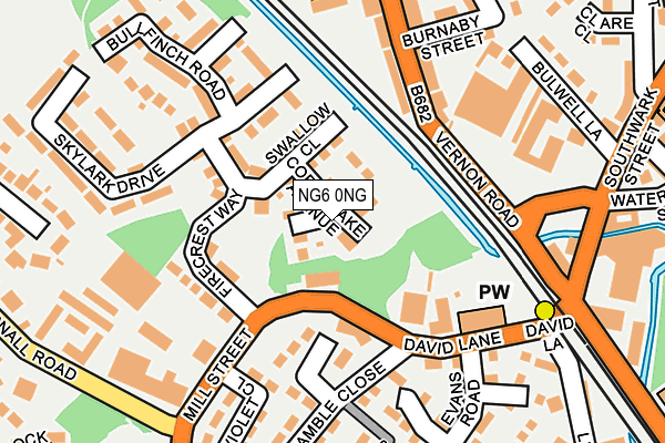 NG6 0NG map - OS OpenMap – Local (Ordnance Survey)