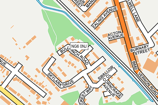 NG6 0NJ map - OS OpenMap – Local (Ordnance Survey)