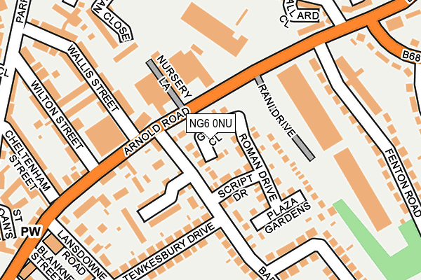 NG6 0NU map - OS OpenMap – Local (Ordnance Survey)