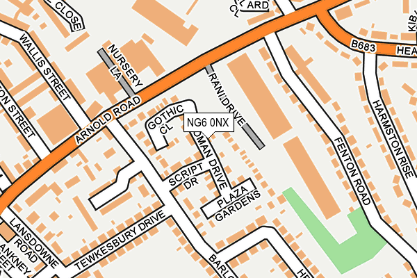 NG6 0NX map - OS OpenMap – Local (Ordnance Survey)