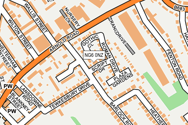 NG6 0NZ map - OS OpenMap – Local (Ordnance Survey)