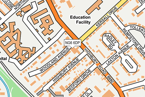 NG6 6DP map - OS OpenMap – Local (Ordnance Survey)