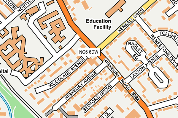 NG6 6DW map - OS OpenMap – Local (Ordnance Survey)
