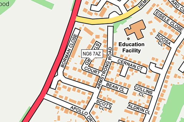 NG6 7AZ map - OS OpenMap – Local (Ordnance Survey)