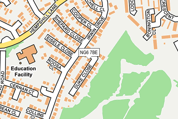 NG6 7BE map - OS OpenMap – Local (Ordnance Survey)