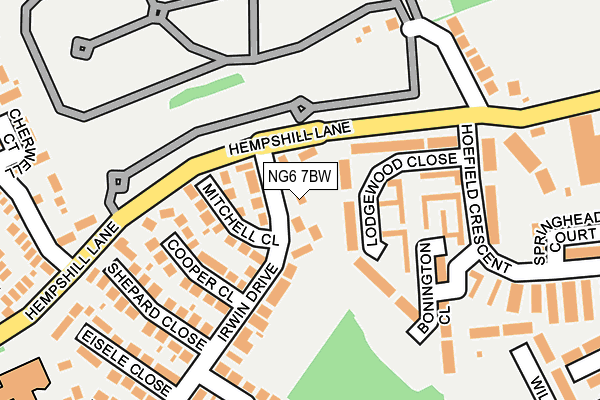 NG6 7BW map - OS OpenMap – Local (Ordnance Survey)