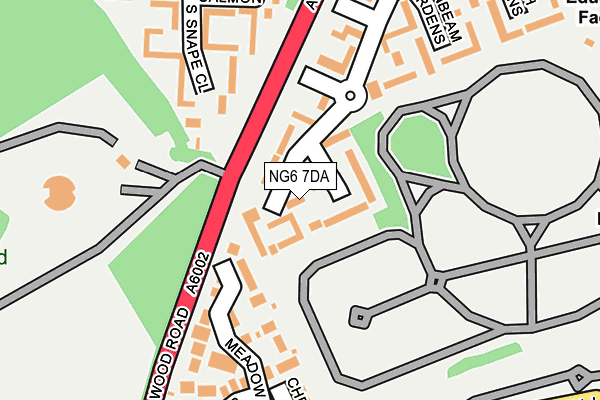 NG6 7DA map - OS OpenMap – Local (Ordnance Survey)
