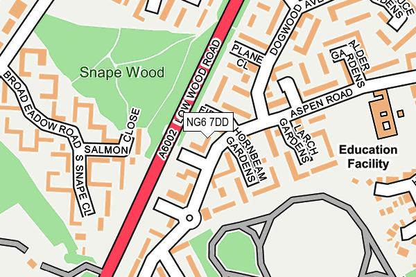 NG6 7DD map - OS OpenMap – Local (Ordnance Survey)