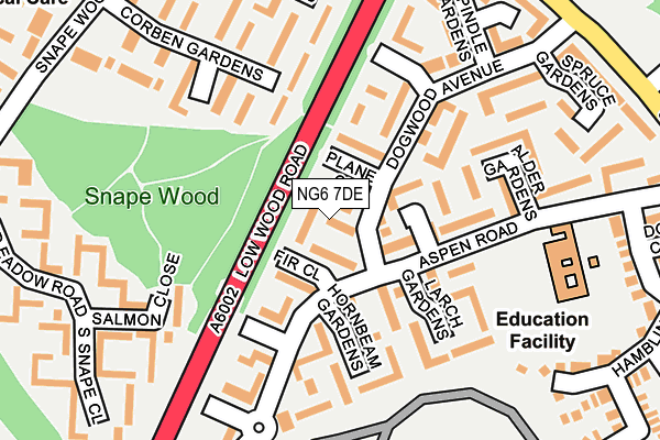 NG6 7DE map - OS OpenMap – Local (Ordnance Survey)