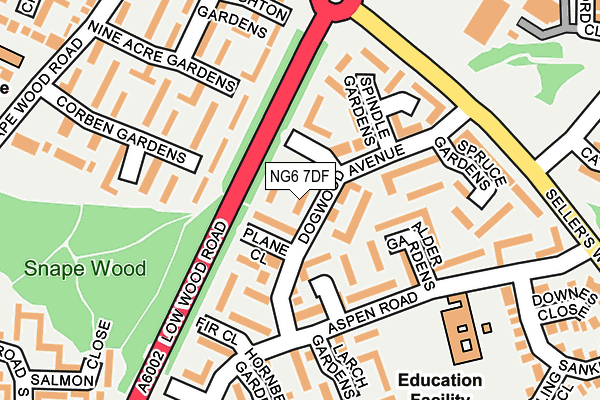 NG6 7DF map - OS OpenMap – Local (Ordnance Survey)