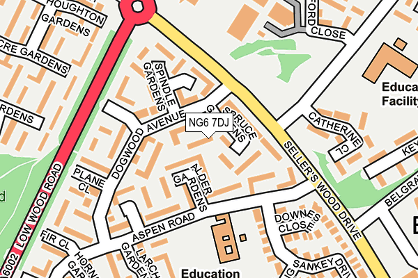 NG6 7DJ map - OS OpenMap – Local (Ordnance Survey)