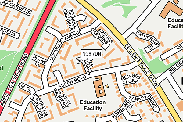 NG6 7DN map - OS OpenMap – Local (Ordnance Survey)