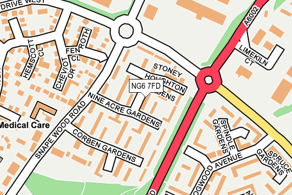 NG6 7FD map - OS OpenMap – Local (Ordnance Survey)