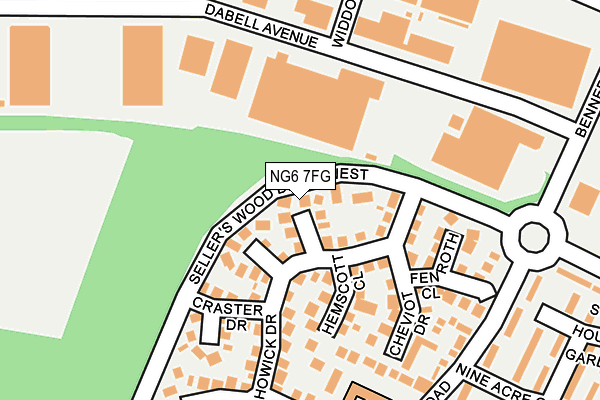 NG6 7FG map - OS OpenMap – Local (Ordnance Survey)