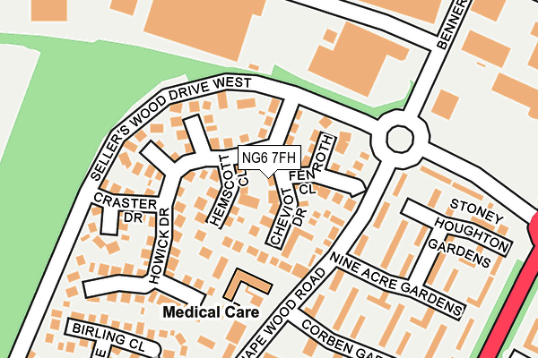 NG6 7FH map - OS OpenMap – Local (Ordnance Survey)