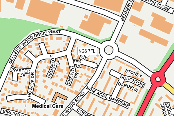 NG6 7FL map - OS OpenMap – Local (Ordnance Survey)
