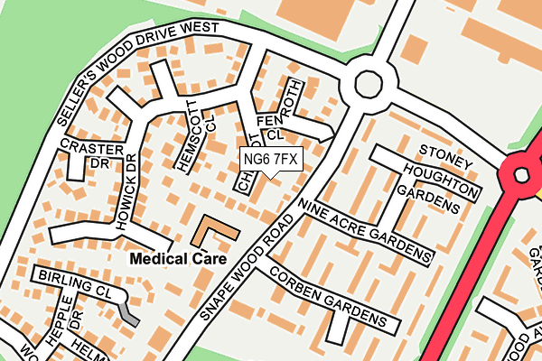 NG6 7FX map - OS OpenMap – Local (Ordnance Survey)