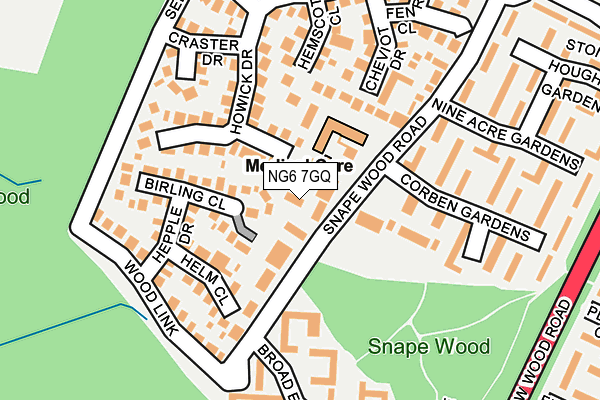 NG6 7GQ map - OS OpenMap – Local (Ordnance Survey)