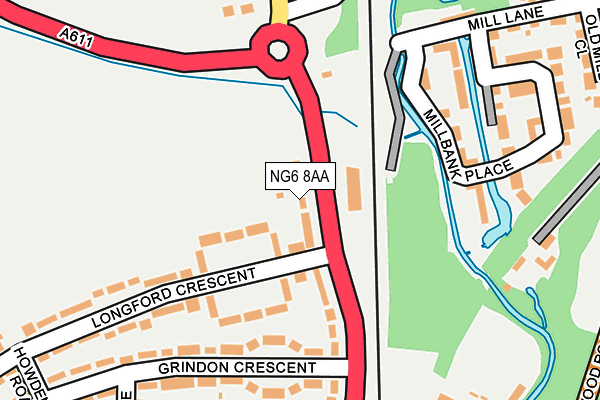 NG6 8AA map - OS OpenMap – Local (Ordnance Survey)