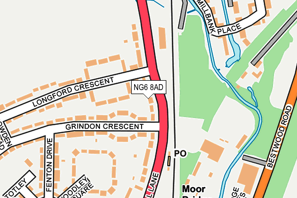 NG6 8AD map - OS OpenMap – Local (Ordnance Survey)