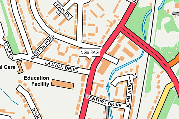 NG6 8AG map - OS OpenMap – Local (Ordnance Survey)