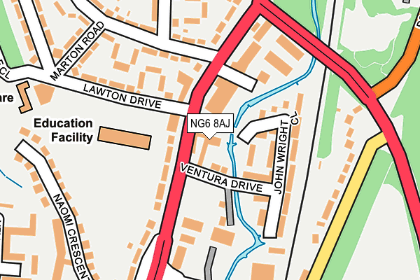 NG6 8AJ map - OS OpenMap – Local (Ordnance Survey)