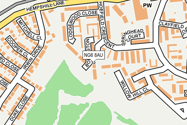 NG6 8AU map - OS OpenMap – Local (Ordnance Survey)