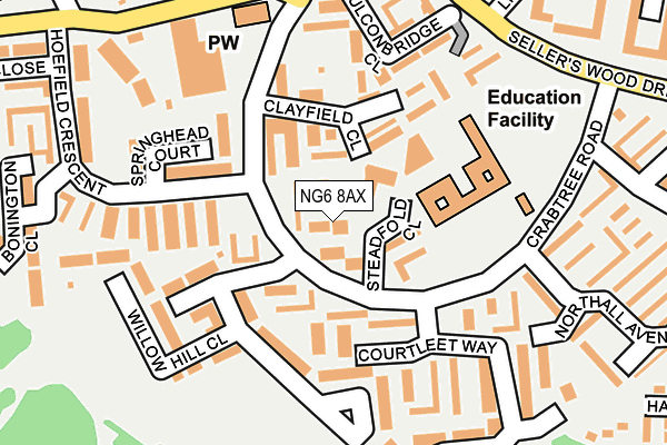 NG6 8AX map - OS OpenMap – Local (Ordnance Survey)