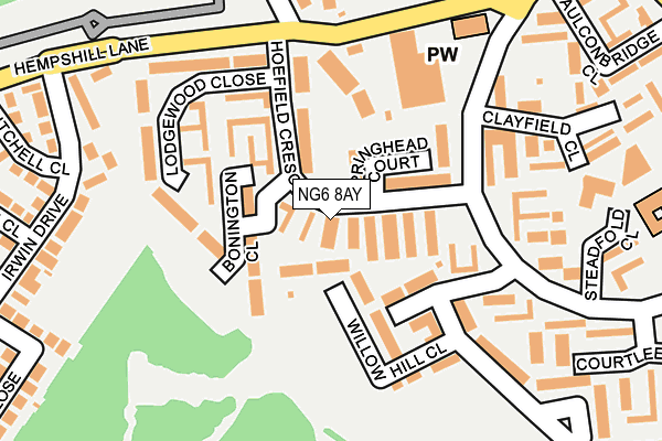 NG6 8AY map - OS OpenMap – Local (Ordnance Survey)