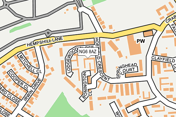 NG6 8AZ map - OS OpenMap – Local (Ordnance Survey)