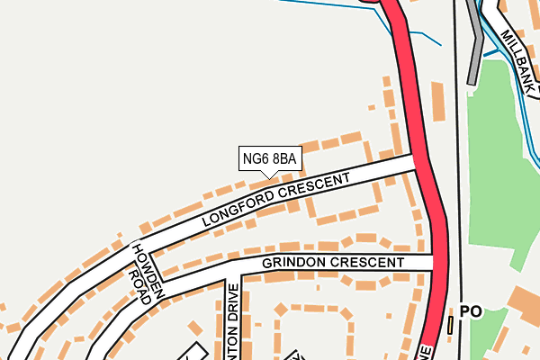 NG6 8BA map - OS OpenMap – Local (Ordnance Survey)