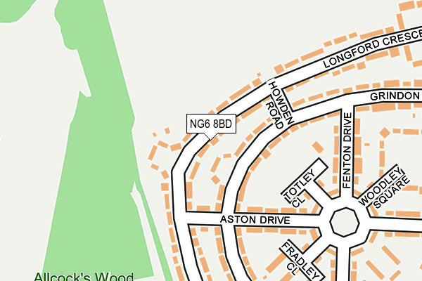 NG6 8BD map - OS OpenMap – Local (Ordnance Survey)