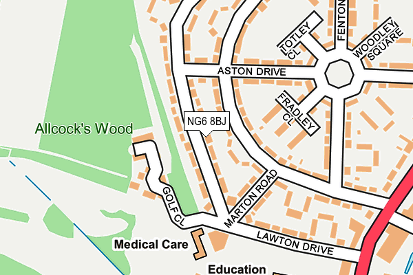 NG6 8BJ map - OS OpenMap – Local (Ordnance Survey)