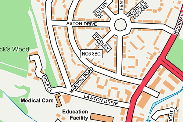 NG6 8BQ map - OS OpenMap – Local (Ordnance Survey)