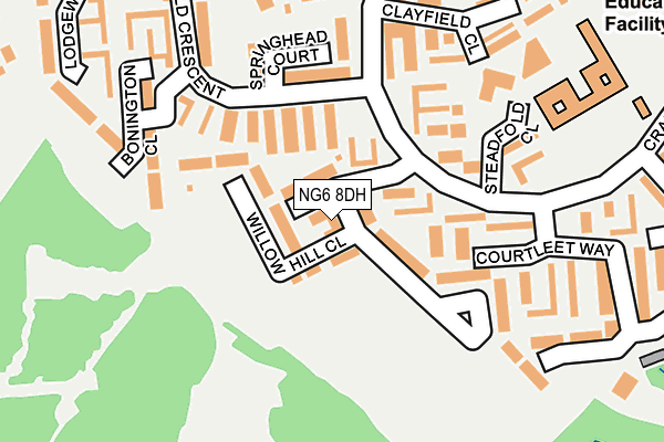 NG6 8DH map - OS OpenMap – Local (Ordnance Survey)